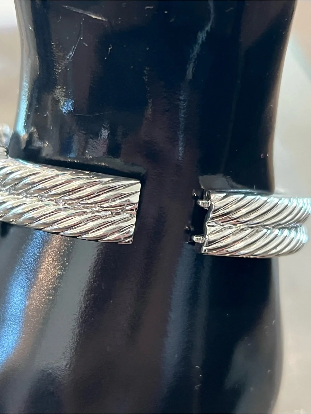 Crystal Pavé Silver tone Cable Bracelet - Women's Jewelry